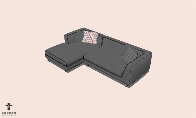 SketchUp草图大师L型沙发SU模型下载-Sofa-005SKP模型