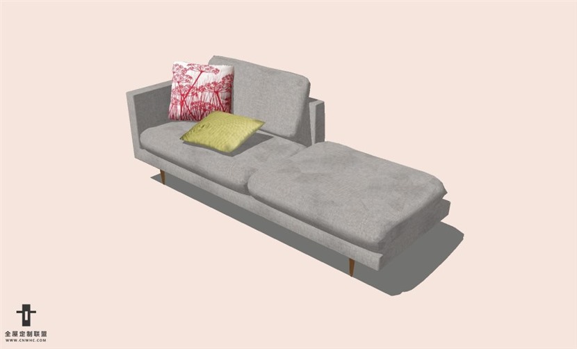 SketchUp草图大师多人沙发SU模型下载-Sofa-006SKP模型