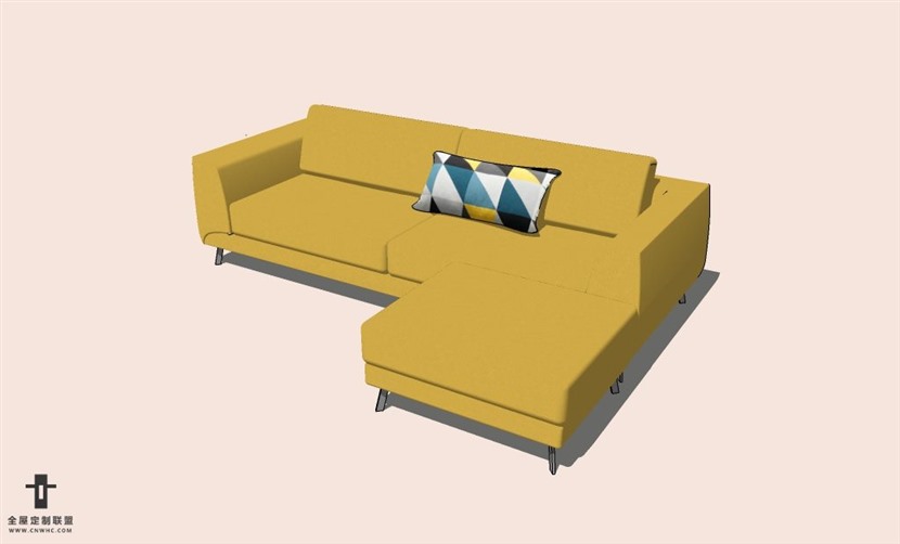 SketchUp草图大师L型沙发SU模型下载-Sofa-007SKP模型