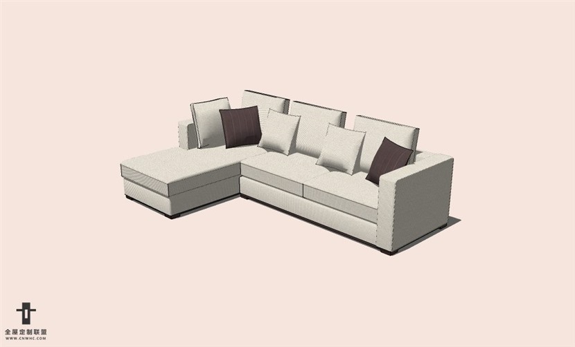 SketchUp草图大师L型沙发SU模型下载-Sofa-011SKP模型