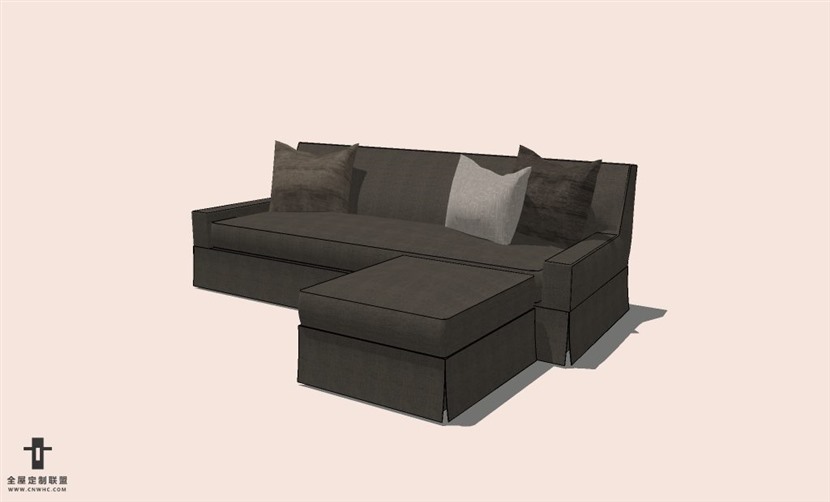 SketchUp草图大师L型沙发SU模型下载-Sofa-012SKP模型