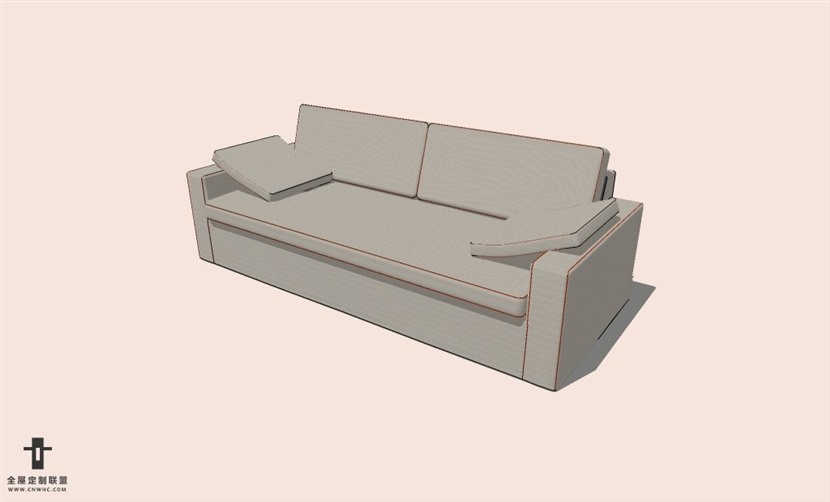 SketchUp草图大师多人沙发SU模型下载-Sofa-014SKP模型