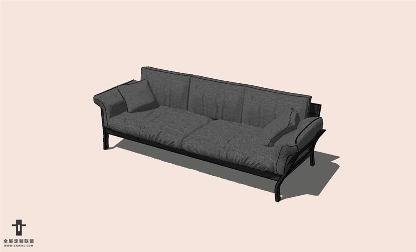 SketchUp草图大师多人沙发SU模型下载-Sofa-015SKP模型