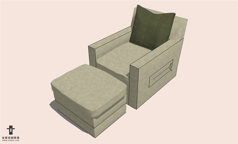 SketchUp草图大师单人沙发SU模型下载-Sofa-017SKP模型