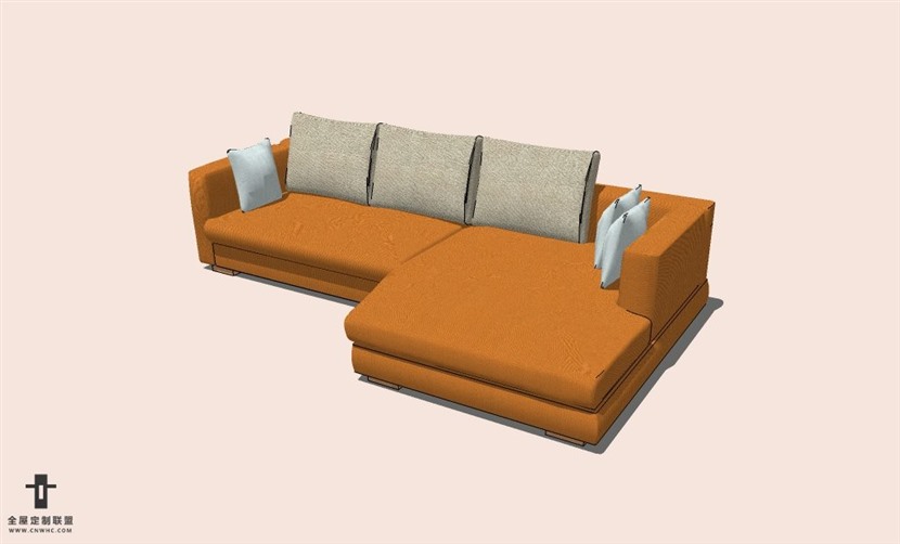 SketchUp草图大师L型沙发SU模型下载-Sofa-019SKP模型