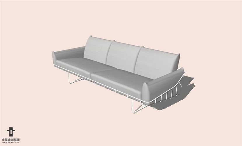 SketchUp草图大师多人沙发SU模型下载-Sofa-020SKP模型