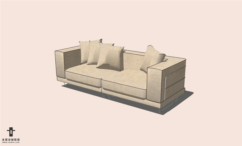 SketchUp草图大师多人沙发SU模型下载-Sofa-021SKP模型