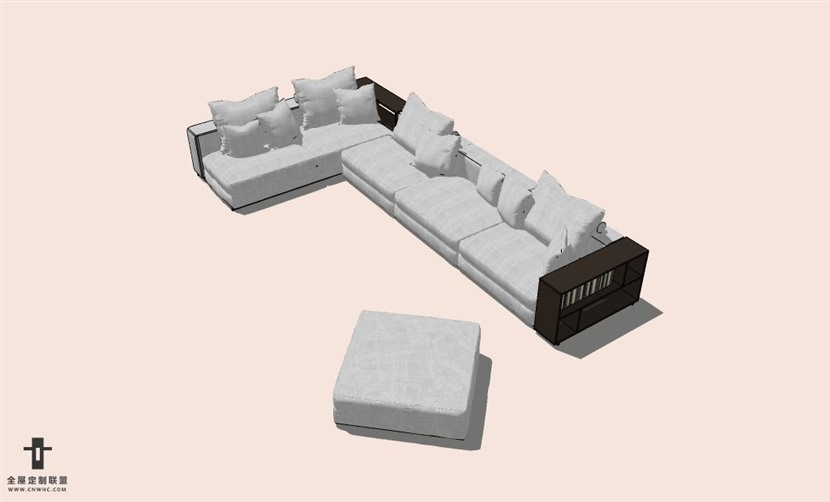 SketchUp草图大师L型沙发SU模型下载-Sofa-021SKP模型