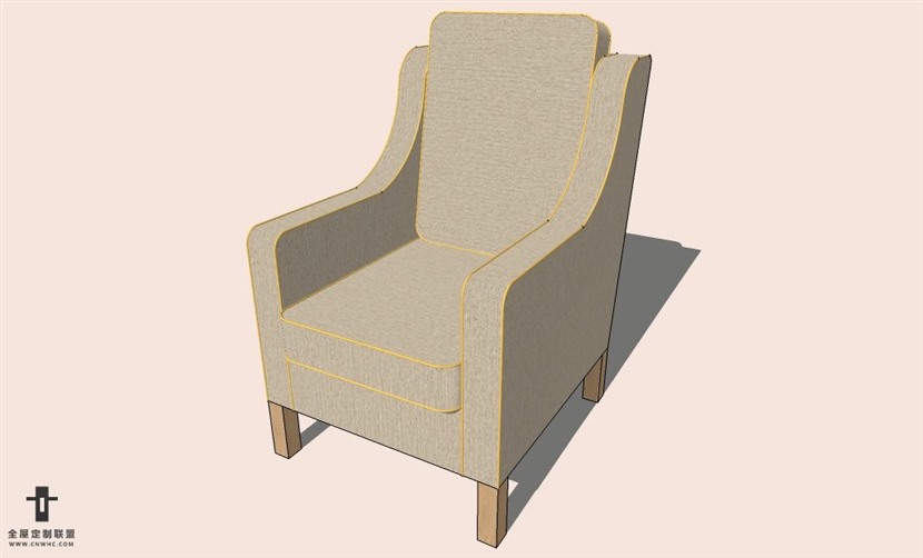 SketchUp草图大师单人沙发SU模型下载-Sofa-023SKP模型