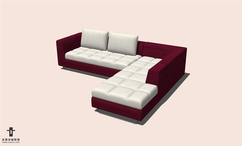 SketchUp草图大师L型沙发SU模型下载-Sofa-024SKP模型