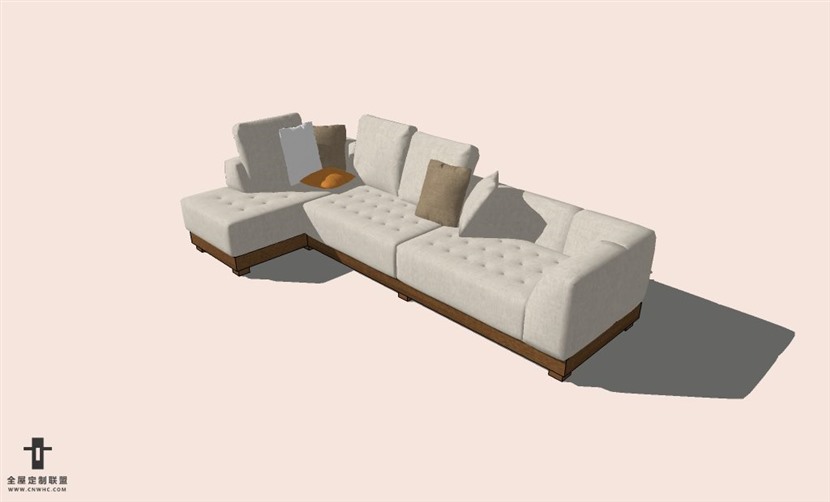 SketchUp草图大师L型沙发SU模型下载-Sofa-025SKP模型