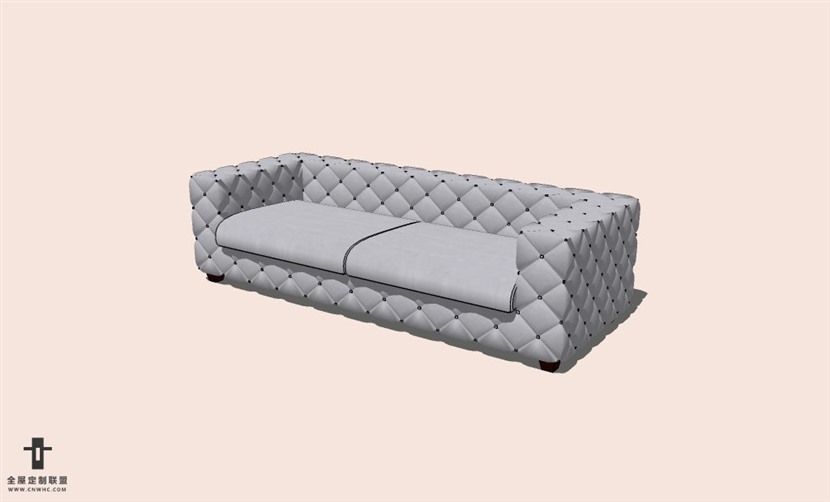 SketchUp草图大师多人沙发SU模型下载-Sofa-025SKP模型