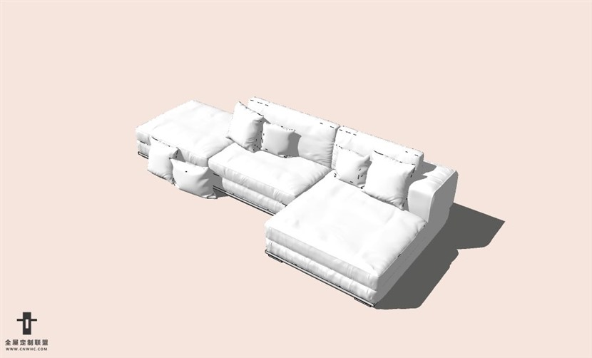 SketchUp草图大师L型沙发SU模型下载-Sofa-026SKP模型