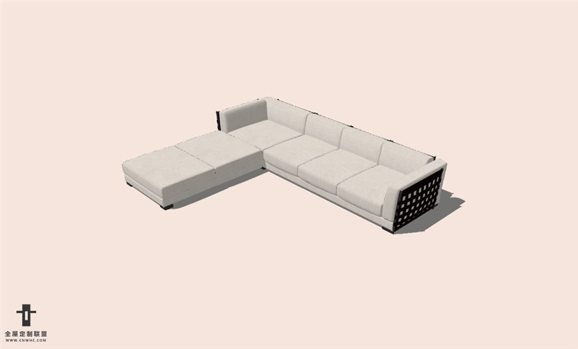 SketchUp草图大师L型沙发SU模型下载-Sofa-027SKP模型