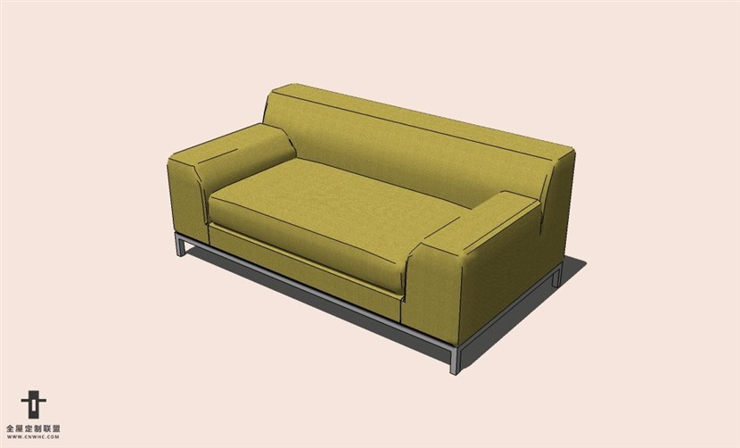 SketchUp草图大师多人沙发SU模型下载-Sofa-029SKP模型