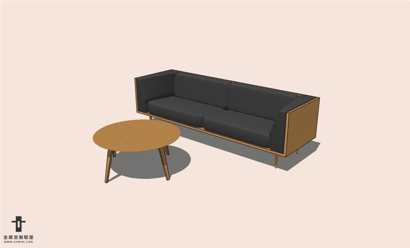 SketchUp草图大师多人沙发SU模型下载-Sofa-032SKP模型