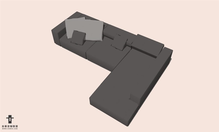 SketchUp草图大师L型沙发SU模型下载-Sofa-034SKP模型