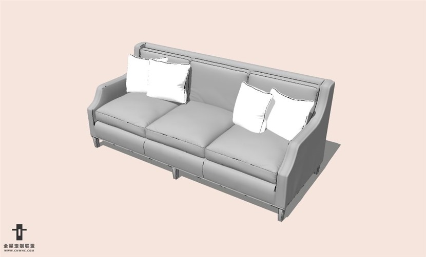 SketchUp草图大师多人沙发SU模型下载-Sofa-037SKP模型