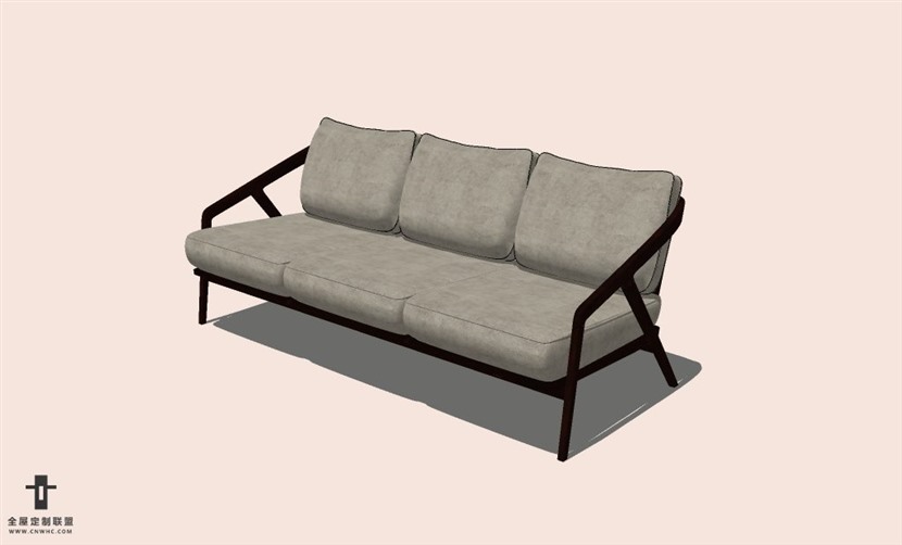 SketchUp草图大师多人沙发SU模型下载-Sofa-040SKP模型