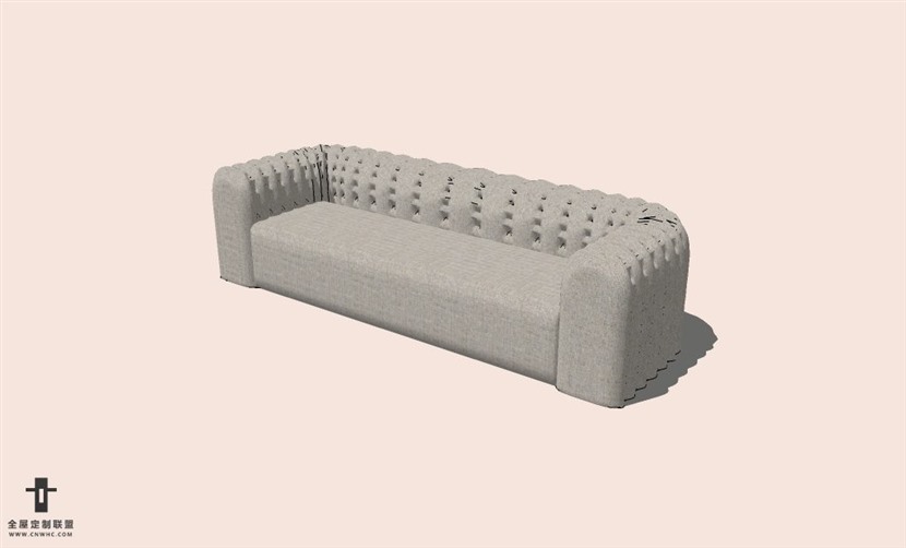 SketchUp草图大师多人沙发SU模型下载-Sofa-042SKP模型