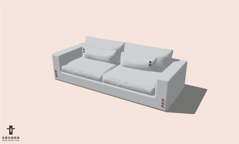 SketchUp草图大师多人沙发SU模型下载-Sofa-043SKP模型