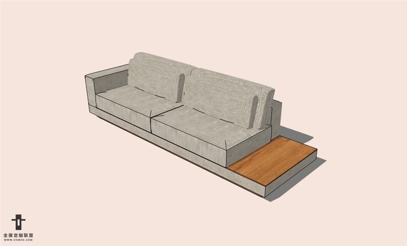 SketchUp草图大师多人沙发SU模型下载-Sofa-045SKP模型