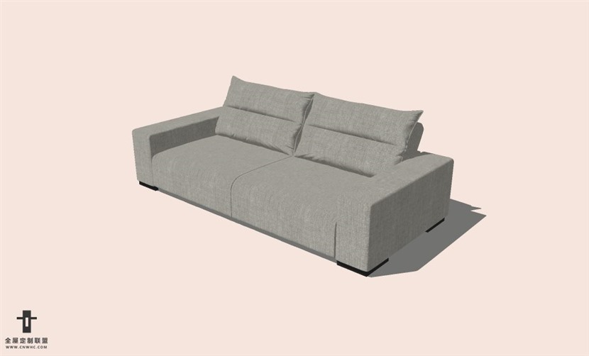 SketchUp草图大师多人沙发SU模型下载-Sofa-052SKP模型