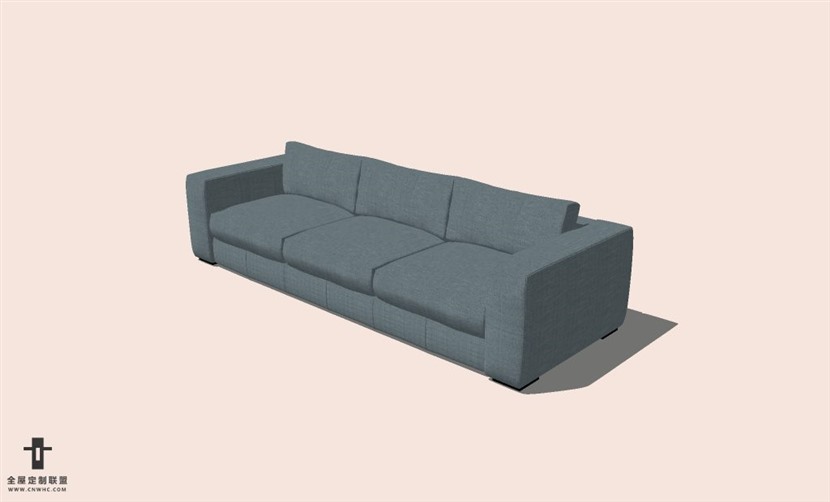 SketchUp草图大师多人沙发SU模型下载-Sofa-057SKP模型