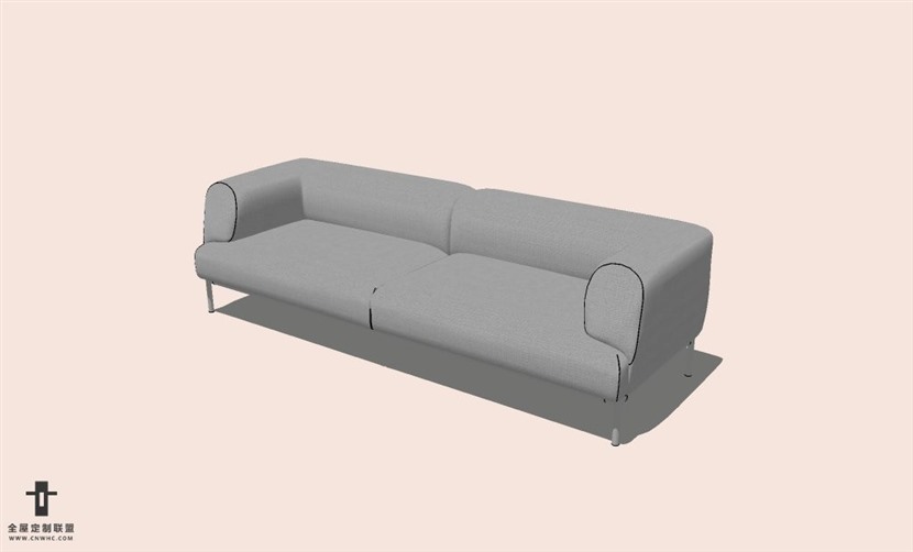 SketchUp草图大师多人沙发SU模型下载-Sofa-071SKP模型