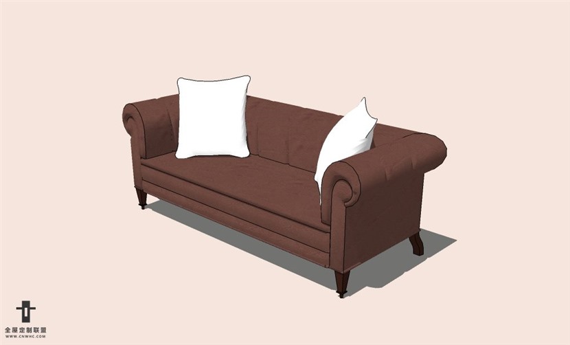 SketchUp草图大师多人沙发SU模型下载-Sofa-074SKP模型