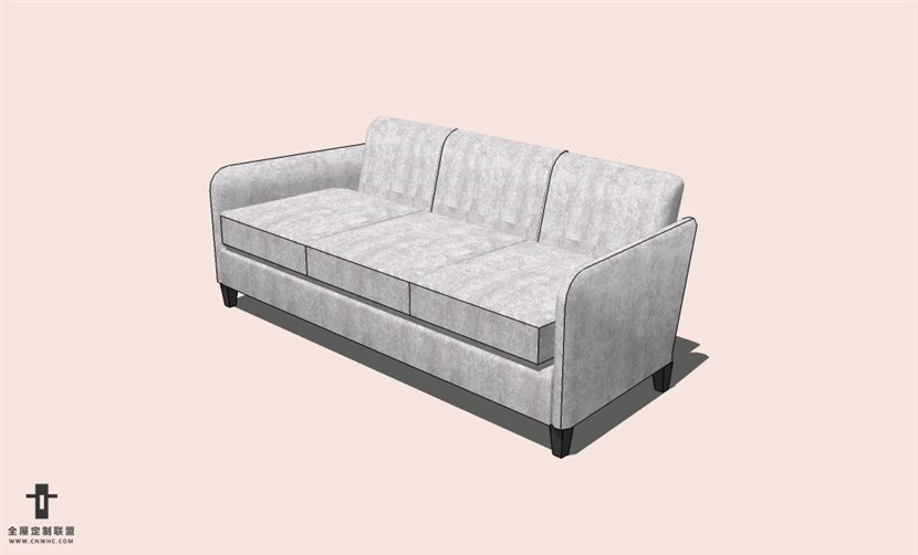 SketchUp草图大师多人沙发SU模型下载-Sofa-075SKP模型