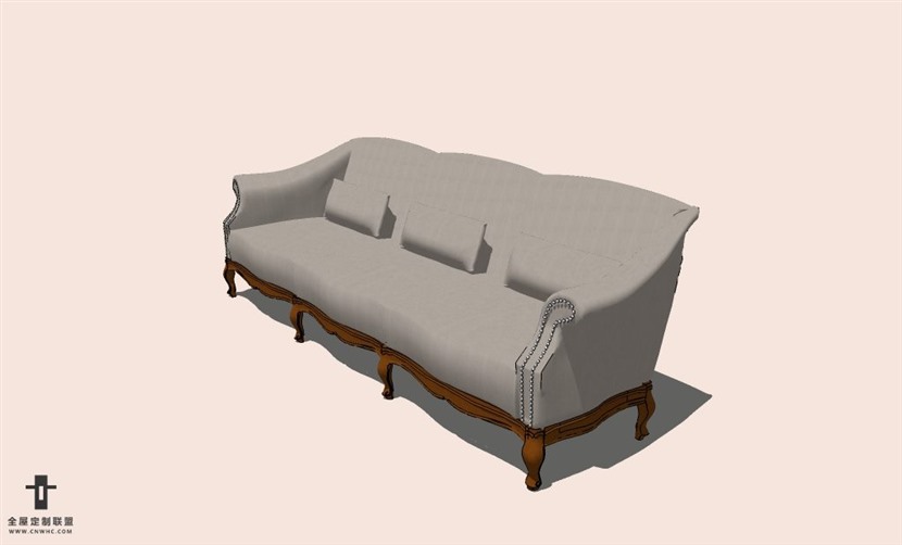 SketchUp草图大师多人沙发SU模型下载-Sofa-080SKP模型