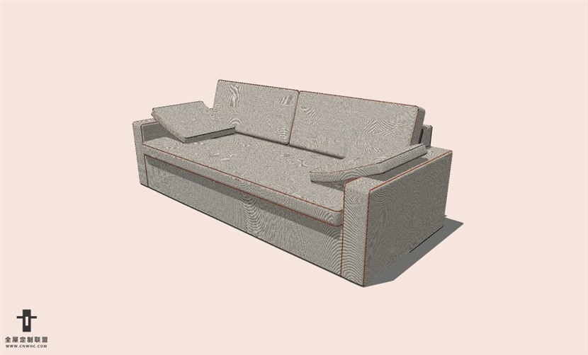 SketchUp草图大师多人沙发SU模型下载-Sofa-083SKP模型