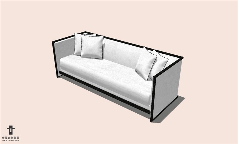 SketchUp草图大师多人沙发SU模型下载-Sofa-087SKP模型