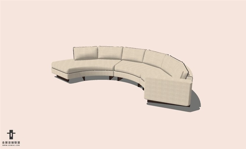 SketchUp草图大师多人沙发SU模型下载-Sofa-090SKP模型