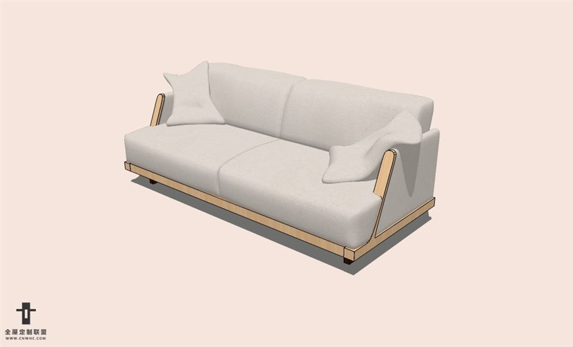 SketchUp草图大师多人沙发SU模型下载-Sofa-093SKP模型