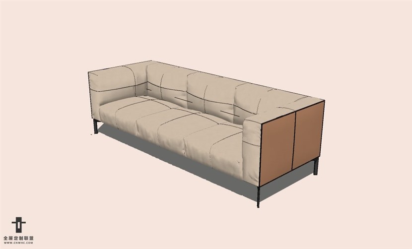 SketchUp草图大师多人沙发SU模型下载-Sofa-098SKP模型