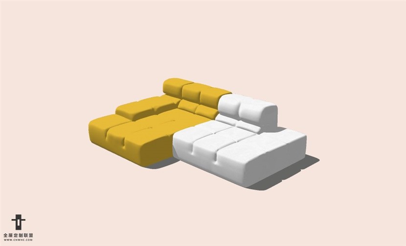 SketchUp草图大师多人沙发SU模型下载-Sofa-104SKP模型