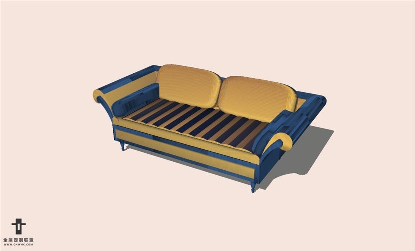 SketchUp草图大师多人沙发SU模型下载-Sofa-106SKP模型