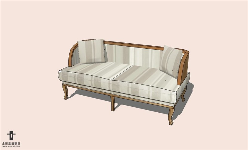 SketchUp草图大师多人沙发SU模型下载-Sofa-123SKP模型