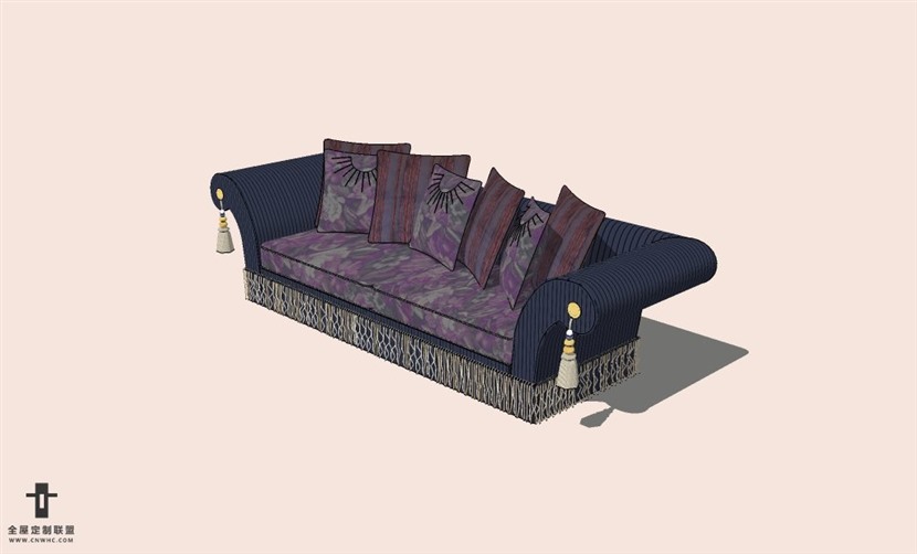 SketchUp草图大师多人沙发SU模型下载-Sofa-137SKP模型