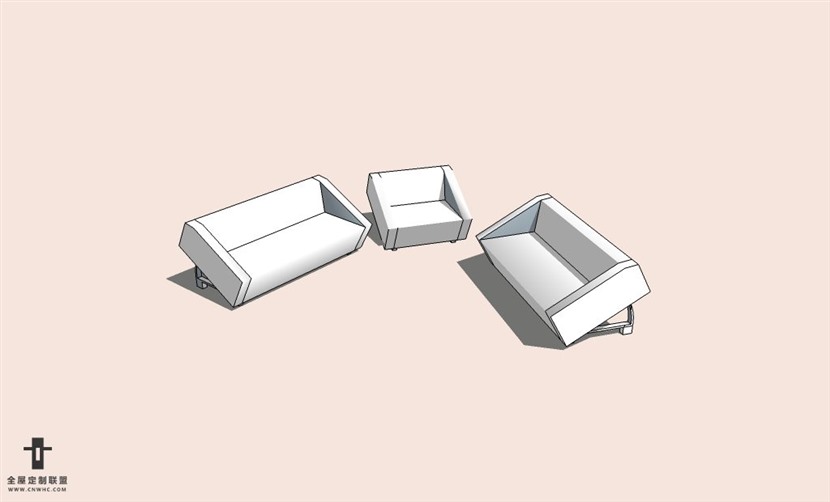 SketchUp草图大师组合沙发SU模型下载-Sofa-002SKP模型