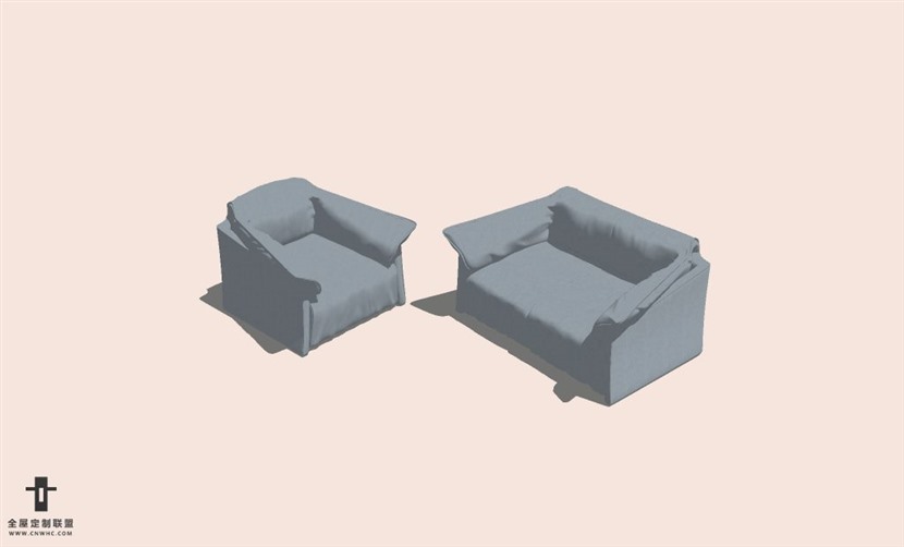 SketchUp草图大师组合沙发SU模型下载-Sofa-004SKP模型