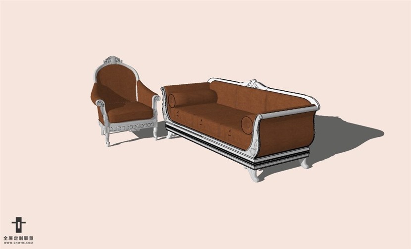 SketchUp草图大师组合沙发SU模型下载-Sofa-014SKP模型