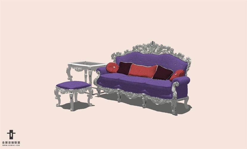 SketchUp草图大师组合沙发SU模型下载-Sofa-018SKP模型