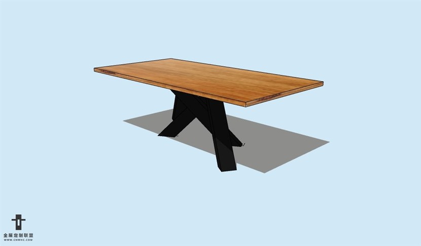 SketchUp草图大师方餐桌子SU模型Table-007SKP模型