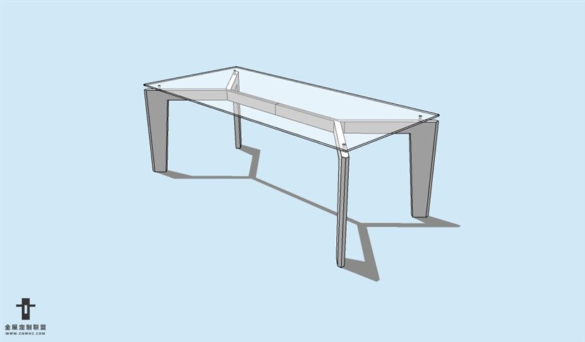 SketchUp草图大师方餐桌子SU模型Table-009SKP模型