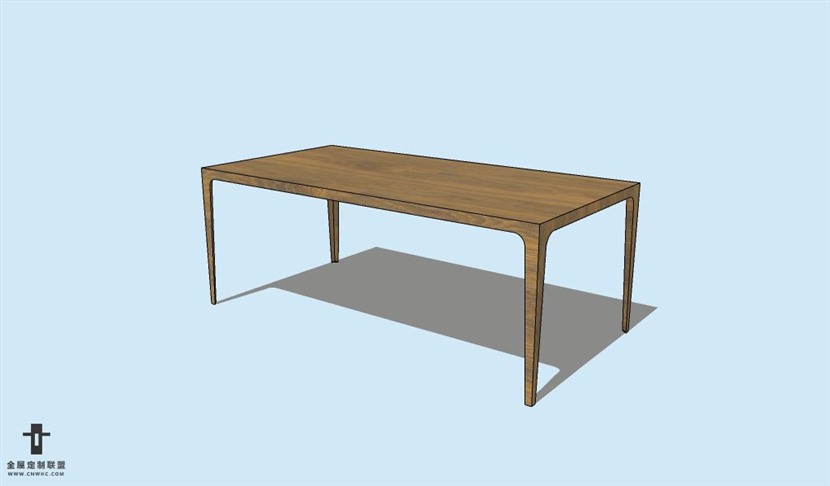 SketchUp草图大师方餐桌子SU模型Table-021SKP模型