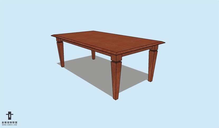 SketchUp草图大师方餐桌子SU模型Table-022SKP模型