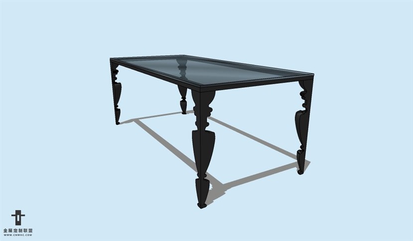 SketchUp草图大师方餐桌子SU模型Table-028SKP模型